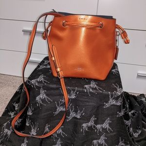 Coach orange bucket bag crossbody
